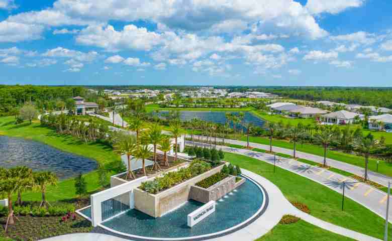 GL Homes, a top luxury home builder in Florida's Valencia Trail community from an aerial view.