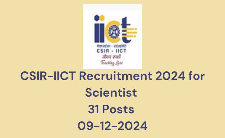 CSIR-IICT Recruitment