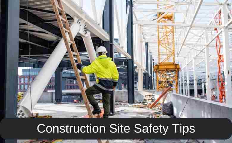 Construction worker wearing safety gear on-site