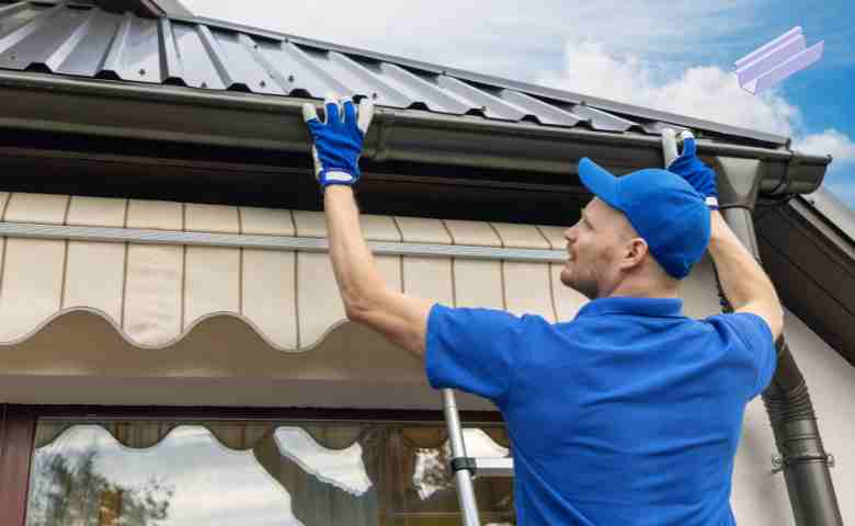 Roofing expert repairing a gutter on a residential home in Inner West Sydney
