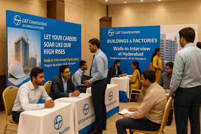 Walk-in interview by L&T Construction in Hyderabad for civil and MEP professionals