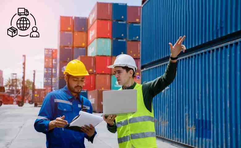 global trade logistics highlighting customs clearance and supply chain efficiency.