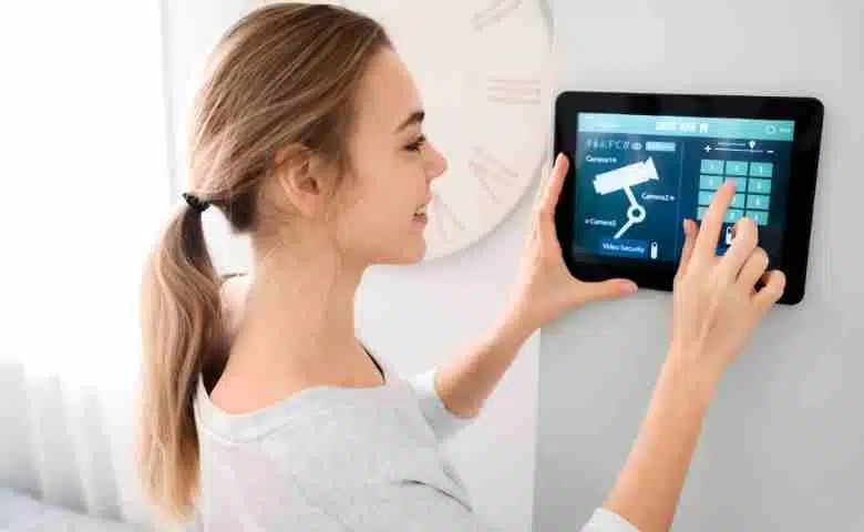 living room showcasing various smart security devices