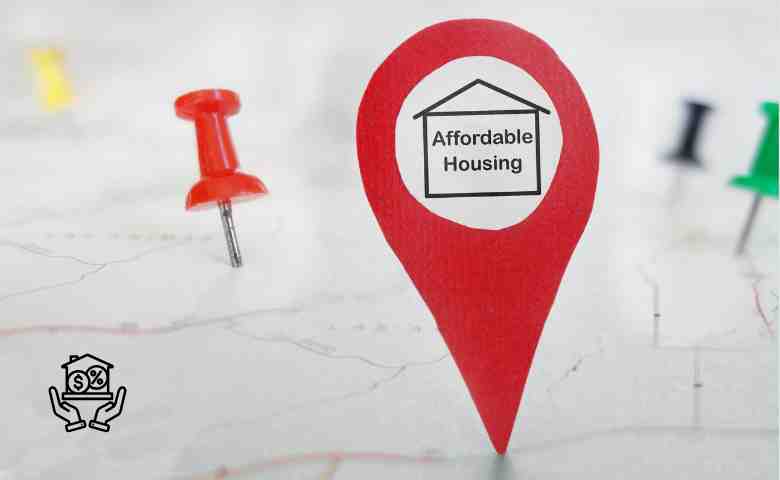 Illustration of sustainable and affordable housing solutions in urban areas.