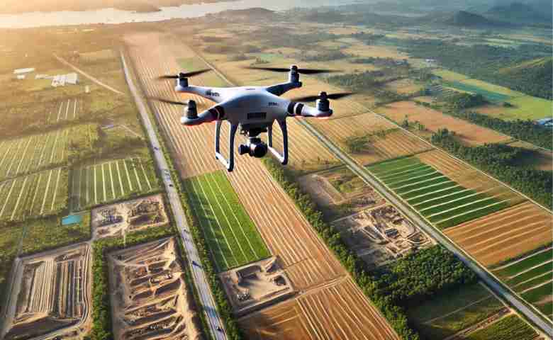 Land surveying by Drone Camera