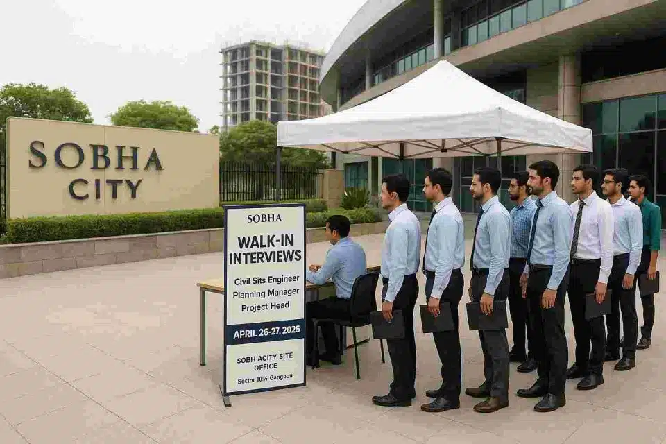Sobha Ltd. walk-in interview drive 2025 in Gurgaon and Noida