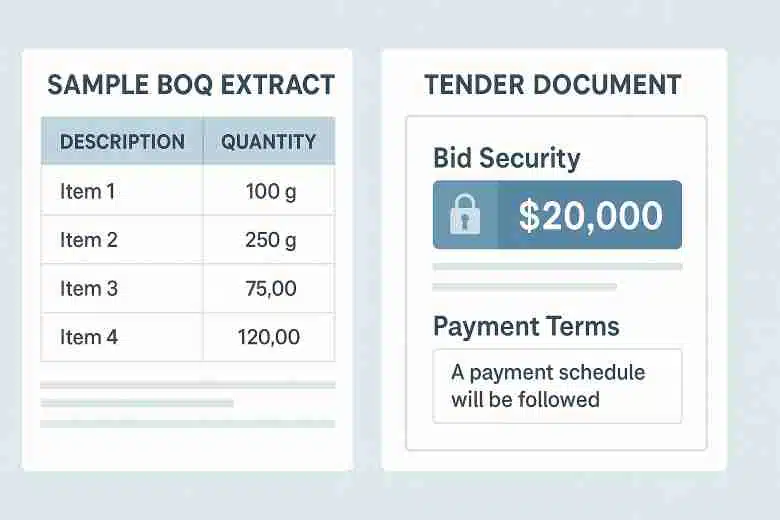 BOQ & Tender Analysis Table