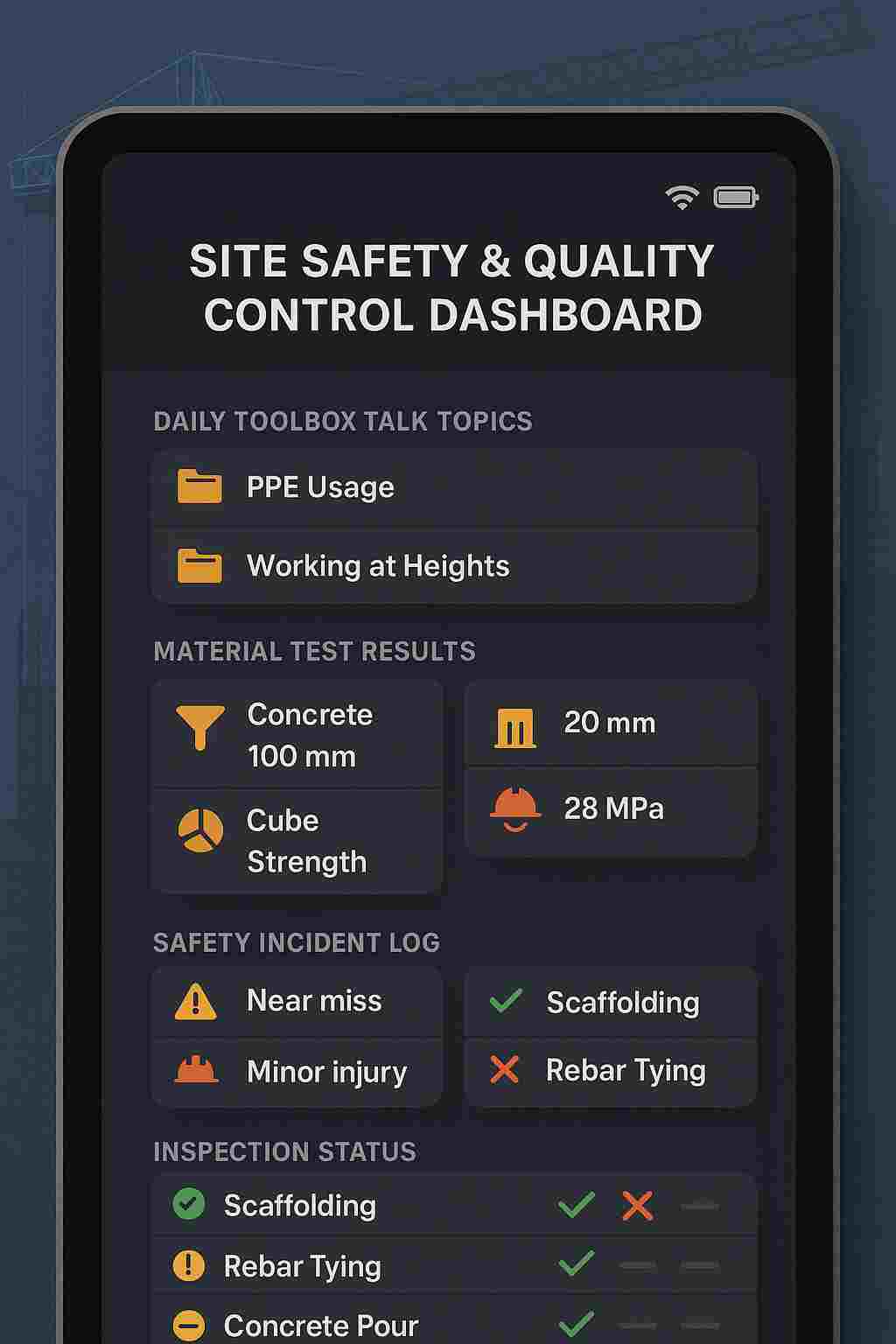 Site Safety & Quality Control Dashboard