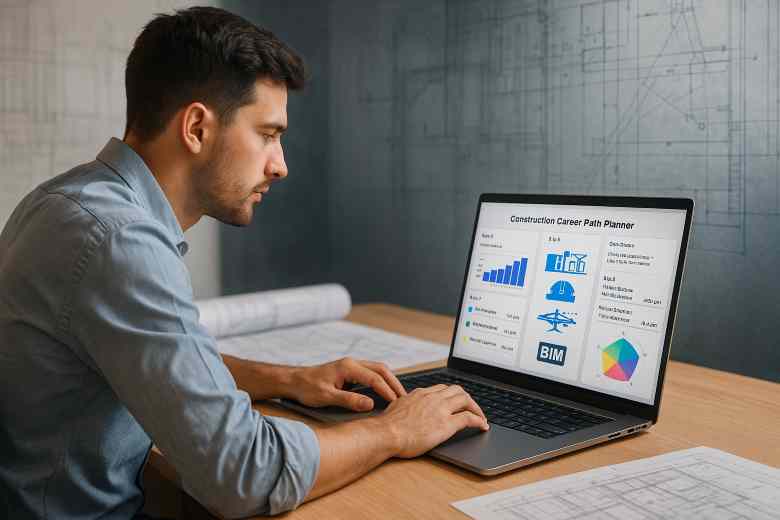 Student using Construction Career Path Planner dashboard