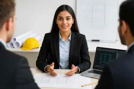 Civil engineering fresher answering interview questions confidently