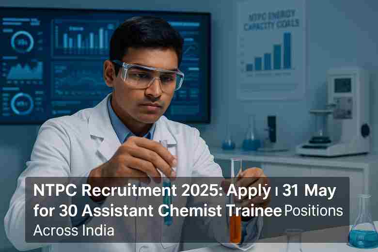 : Young chemist trainee working at a state-of-the-art NTPC power research lab