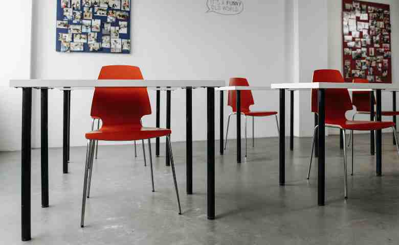 budget-friendly school furniture setup in a modern classroom