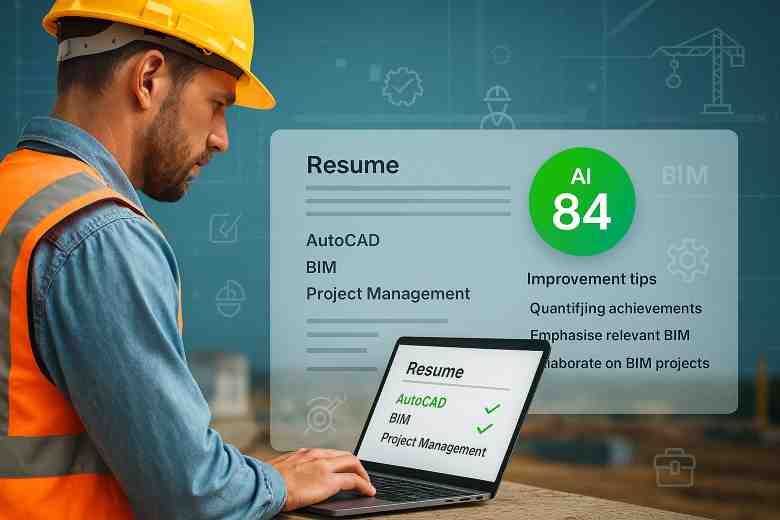 AI-powered Construction Resume Analyzer Interface Screenshot