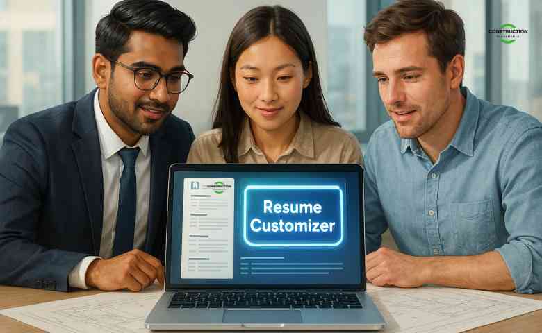 Professionals reviewing an AI-optimised resume on a laptop