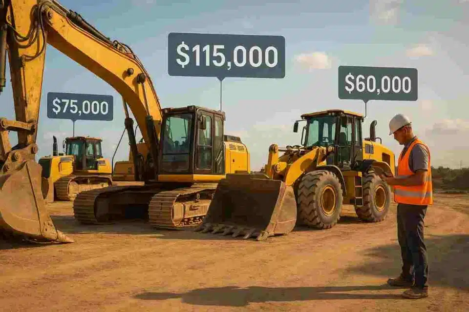 Heavy construction equipment at worksite in 2025