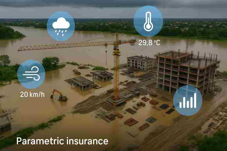 Parametric insurance for construction site with real-time weather sensors