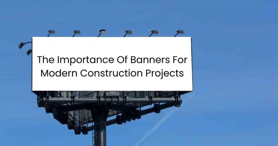 Modern construction site with a tower crane and clean banner layout