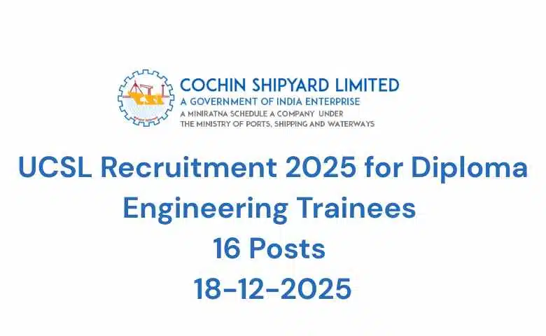 UCSL Recruitment 2025
