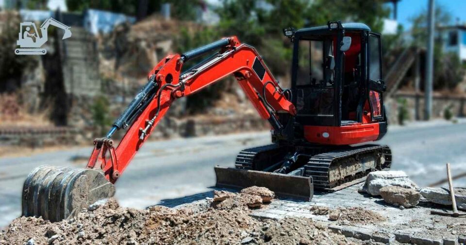 Mini excavator at a Florida construction site