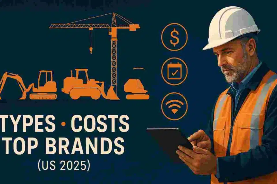 US construction machines—excavator, dozer, wheel loader, crane—2025 guide