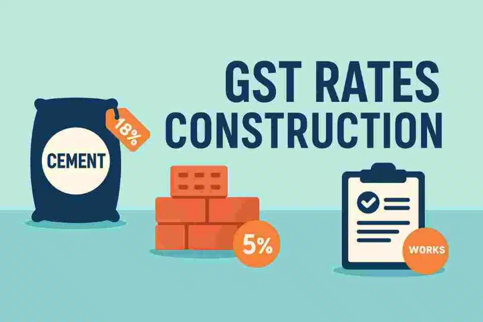 GST rates for construction (2025) — HSN/SAC cheat-sheet with Sep 22 changes