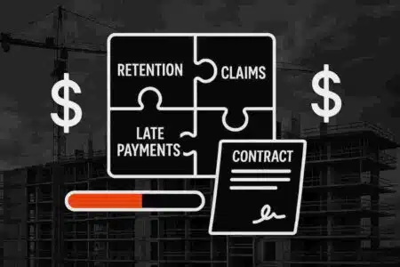 Construction cash flow puzzle with retention, claims, and payments