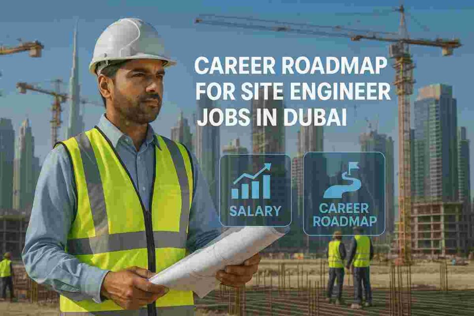 site engineer working at construction site in dubai skyline