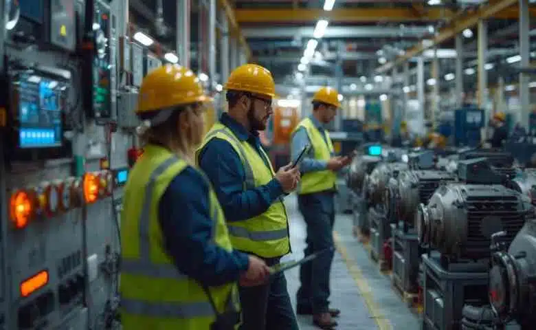 modern industrial facility upgrading equipment for energy efficiency