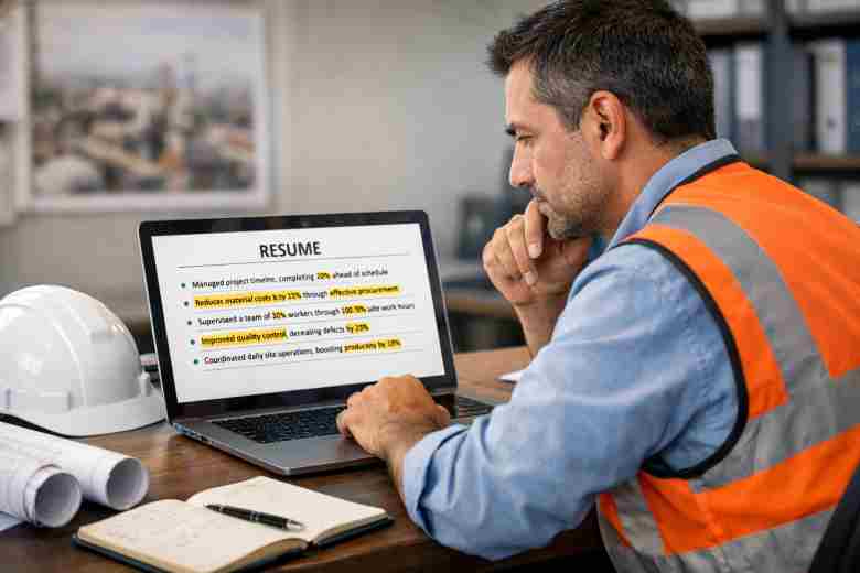 Quantifying construction experience with measurable resume achievements