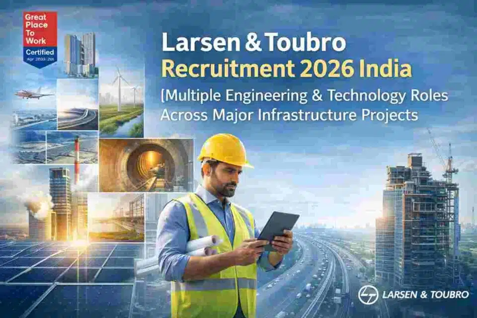 Larsen & Toubro recruitment 2026 India for engineering and technology roles across major infrastructure projects