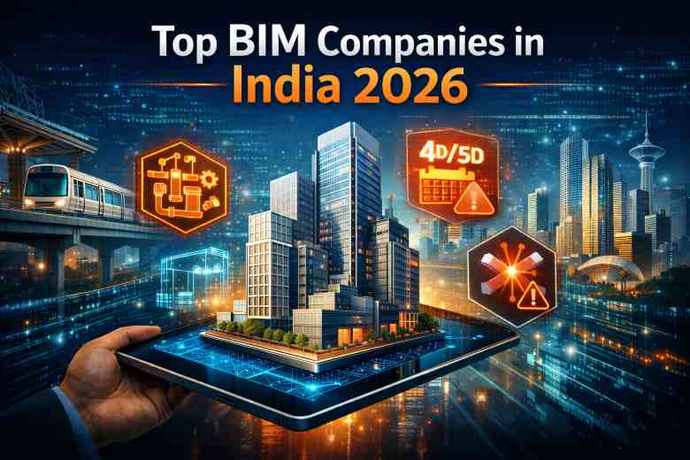Top BIM companies in India 2026 featuring digital construction technology and 3D building models