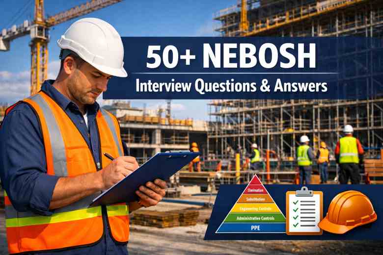 NEBOSH interview questions and answers guide for construction safety professionals 2026