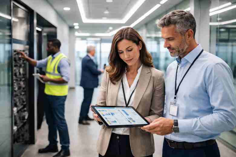 property management professionals managing building operations after project completion