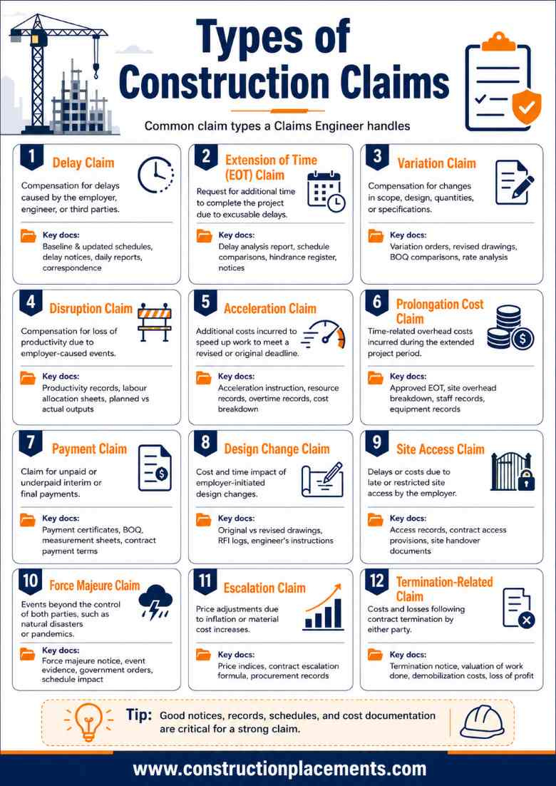 Types of construction claims explained